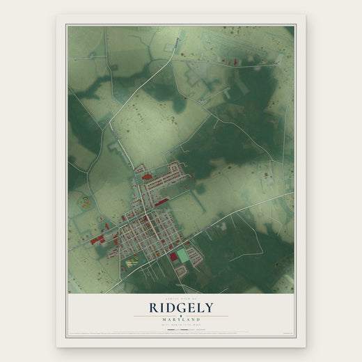 Ridgely, Maryland map print, the full design
