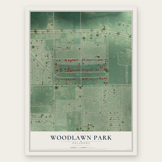 Woodlawn Park, Oklahoma map print, the full design