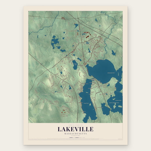 Lakeville, Massachusetts map print, the full design