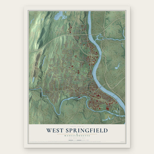 West Springfield, Massachusetts map print, the full design