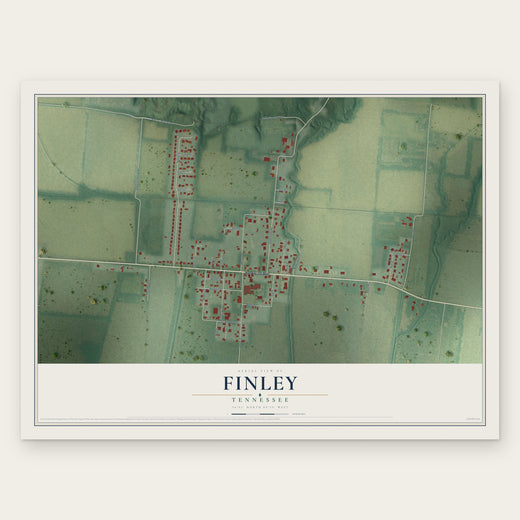 Finley, Tennessee map print, the full design