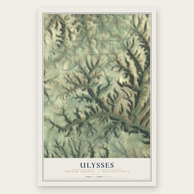 Ulysses, Potter County, Pennsylvania map print, the full design