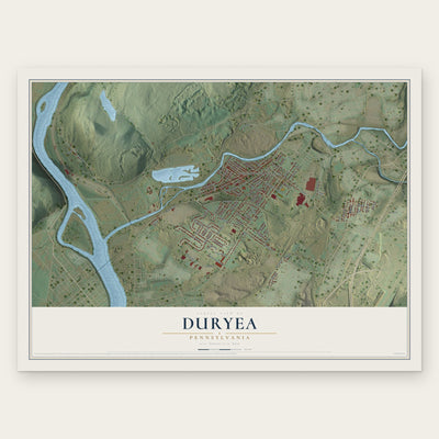 Duryea, Pennsylvania map print, the full design