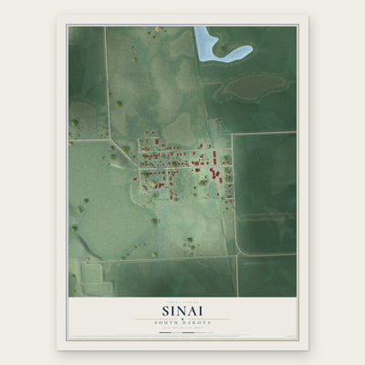 Sinai, South Dakota map print, the full design