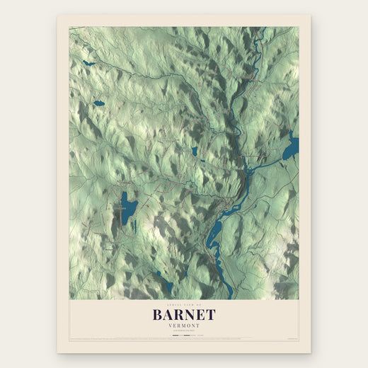 Barnet, Vermont map print, the full design