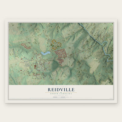 Reidville, South Carolina map print, the full design