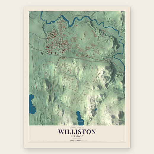 Williston, Vermont map print, the full design