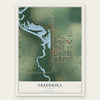 Frederika, Iowa map print, the full design