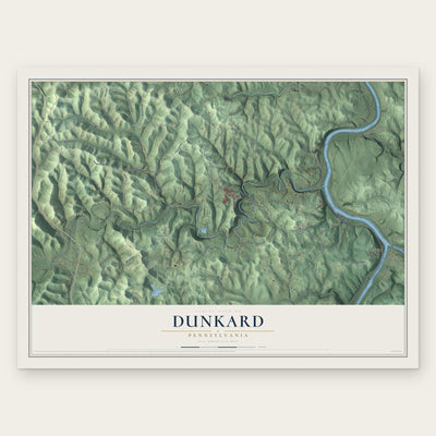 Dunkard, Pennsylvania map print, the full design