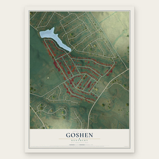 Goshen, Kentucky map print, the full design