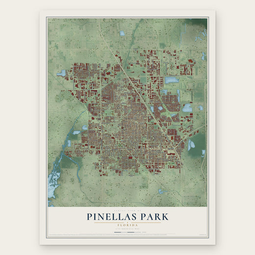 Pinellas Park, Florida map print, the full design