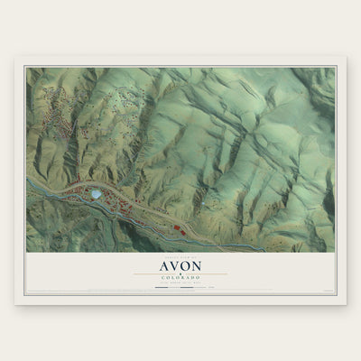 Avon, Colorado map print, the full design