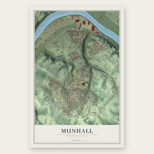 Munhall, Pennsylvania map print, the full design