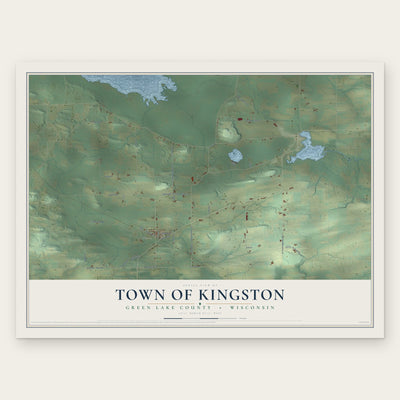 Town of Kingston, Green Lake County, Wisconsin map print, the full design