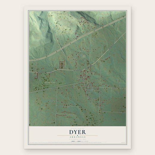 Dyer, Arkansas map print, the full design