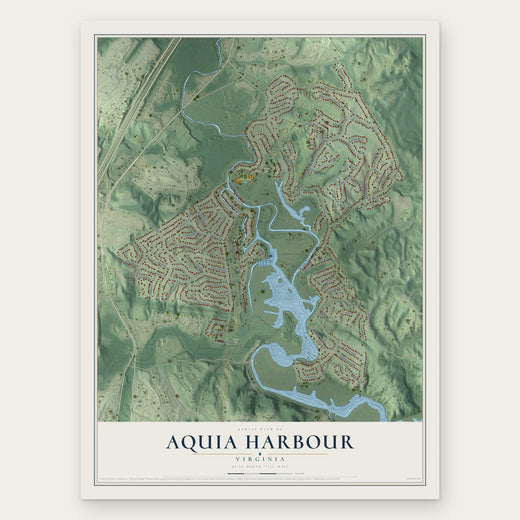 Aquia Harbour, Virginia map print, the full design
