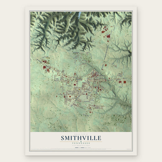 Smithville, Tennessee map print, the full design