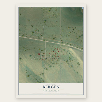 Bergen, North Dakota map print, the full design