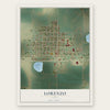 Lorenzo, Texas map print, the full design