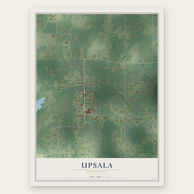 Upsala, Minnesota map print, the full design
