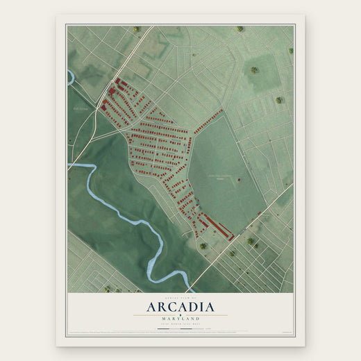 Arcadia, Maryland map print, the full design