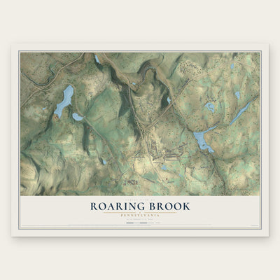 Roaring Brook, Pennsylvania map print, the full design