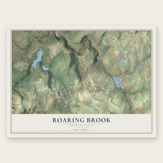 Roaring Brook, Pennsylvania map print, the full design