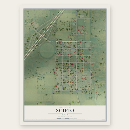 Scipio, Utah map print, the full design