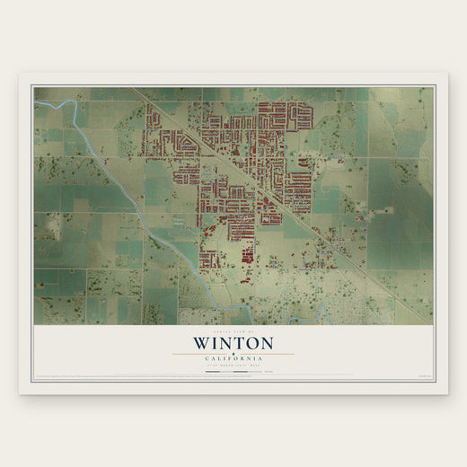 Winton, California map print, the full design