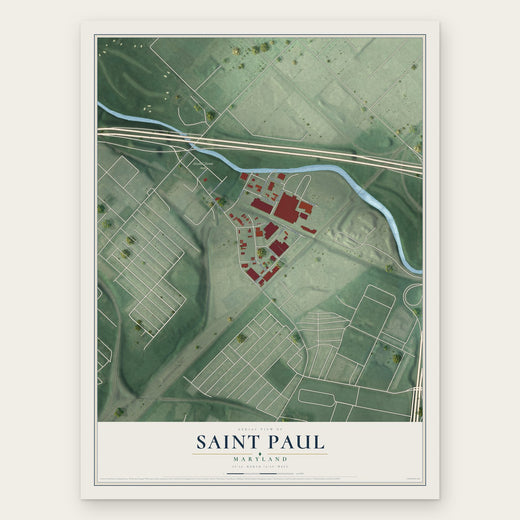 Saint Paul, Maryland map print, the full design