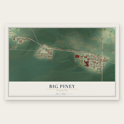 Big Piney, Wyoming map print, the full design