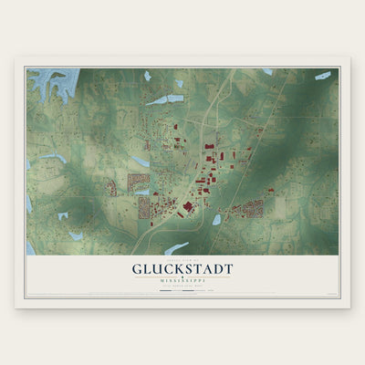 Gluckstadt, Mississippi map print, the full design