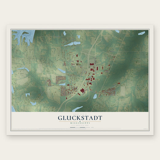 Gluckstadt, Mississippi map print, the full design