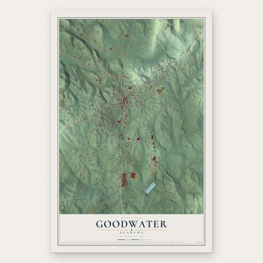 Goodwater, Alabama map print, the full design