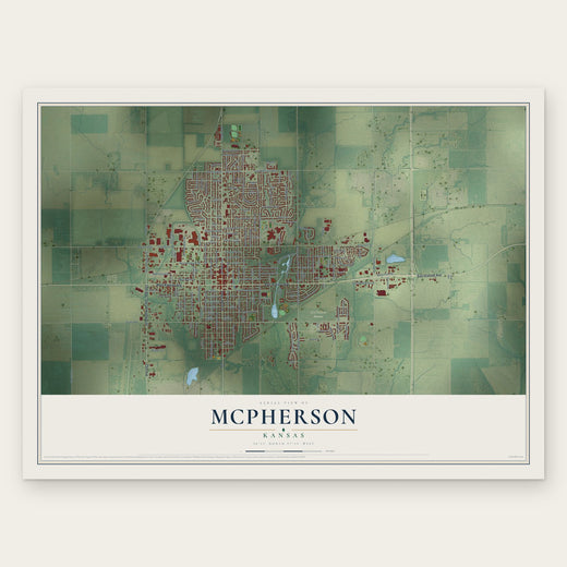McPherson, Kansas map print, the full design