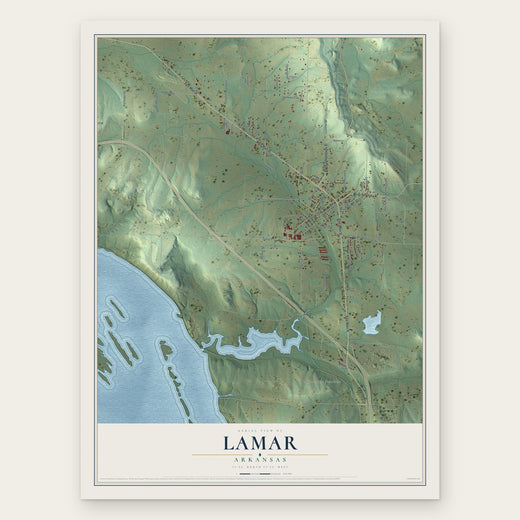 Lamar, Arkansas map print, the full design
