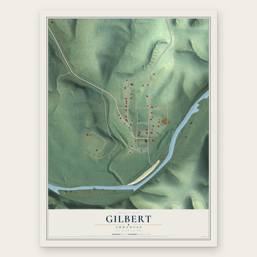 Gilbert, Arkansas map print, the full design