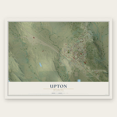 Upton, Wyoming map print, the full design