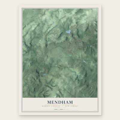 Mendham, Morris County, New Jersey map print, the full design