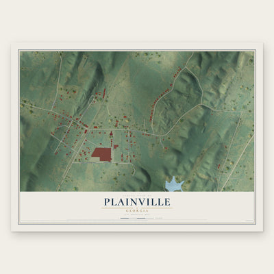 Plainville, Georgia map print, the full design