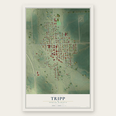 Tripp, South Dakota map print, the full design