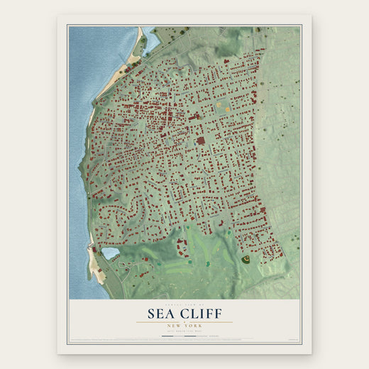 Sea Cliff, New York map print, the full design