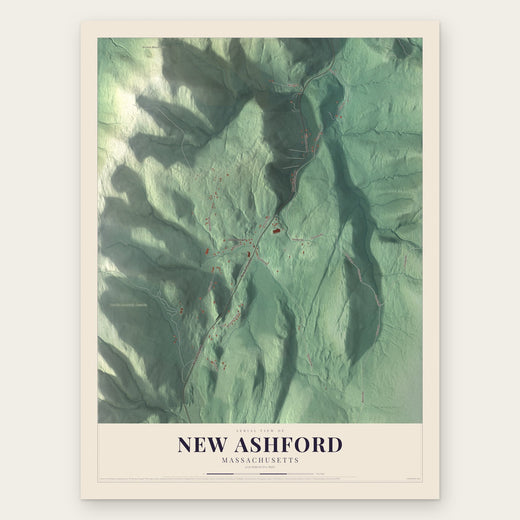 New Ashford, Massachusetts map print, the full design