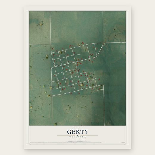 Gerty, Oklahoma map print, the full design