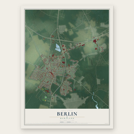 Berlin, Maryland map print, the full design