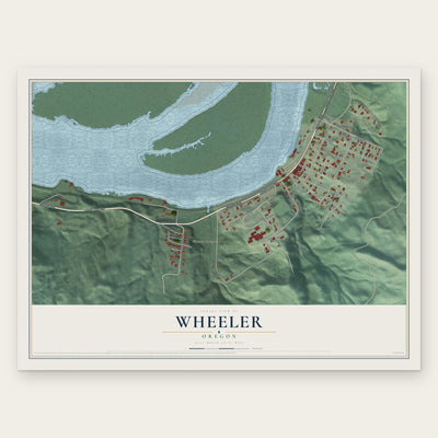 Wheeler, Oregon map print, the full design