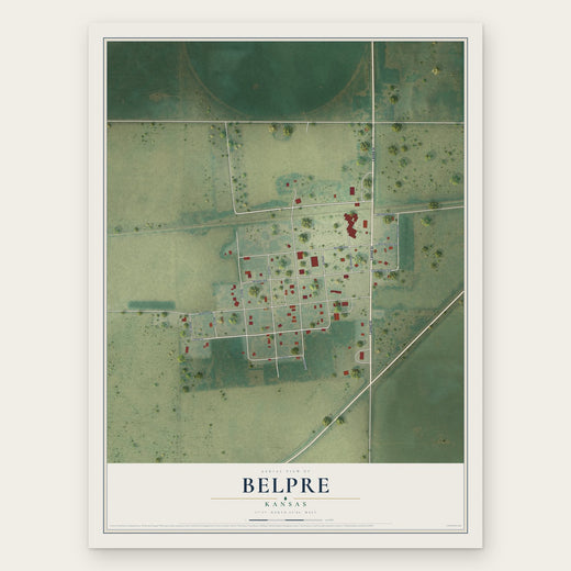 Belpre, Kansas map print, the full design