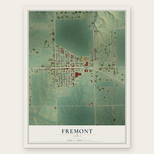 Fremont, Iowa map print, the full design