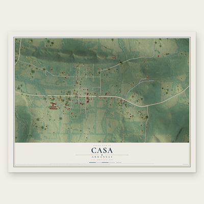 Casa, Arkansas map print, the full design