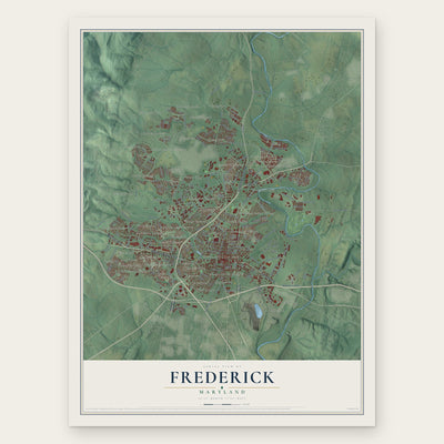 Frederick, Maryland map print, the full design